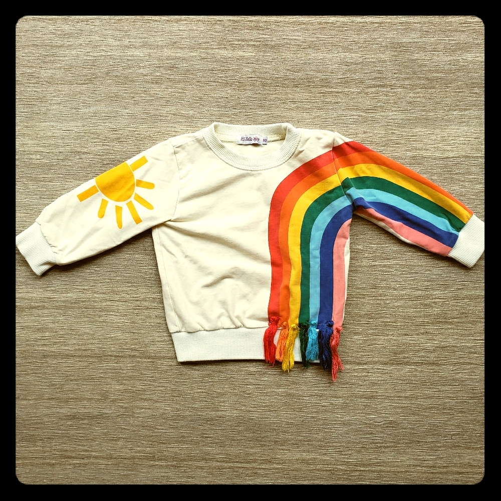 Girls Rainbow Sweatshirt w/Tassel detail